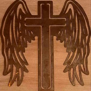 Handmade steel cross with wings